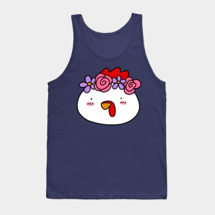 Flower Crown Chicken Face Tank Top